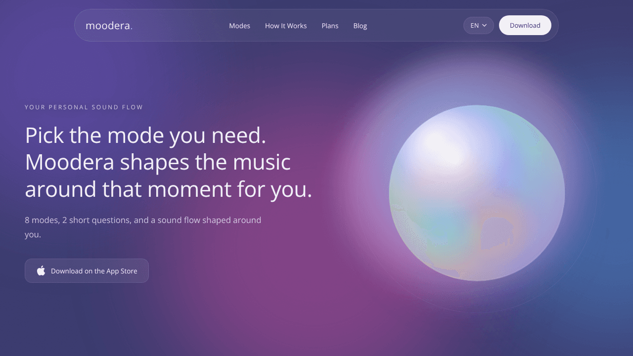 Moodera website screenshot