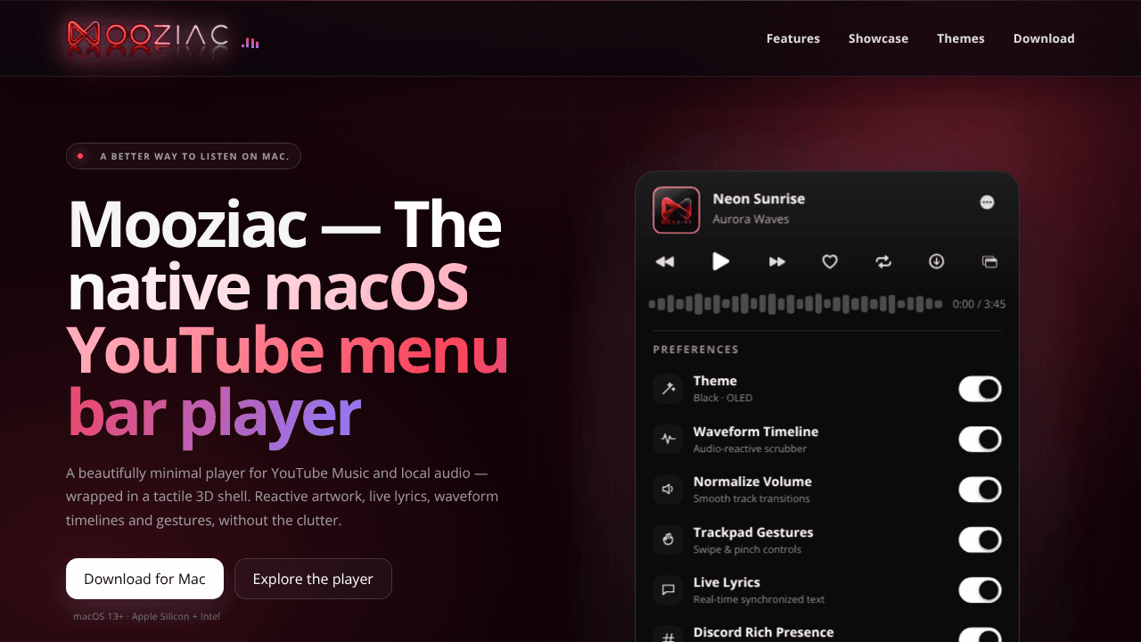 Mooziac website screenshot