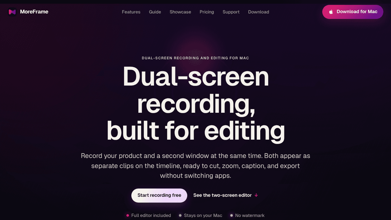 MoreFrame website screenshot
