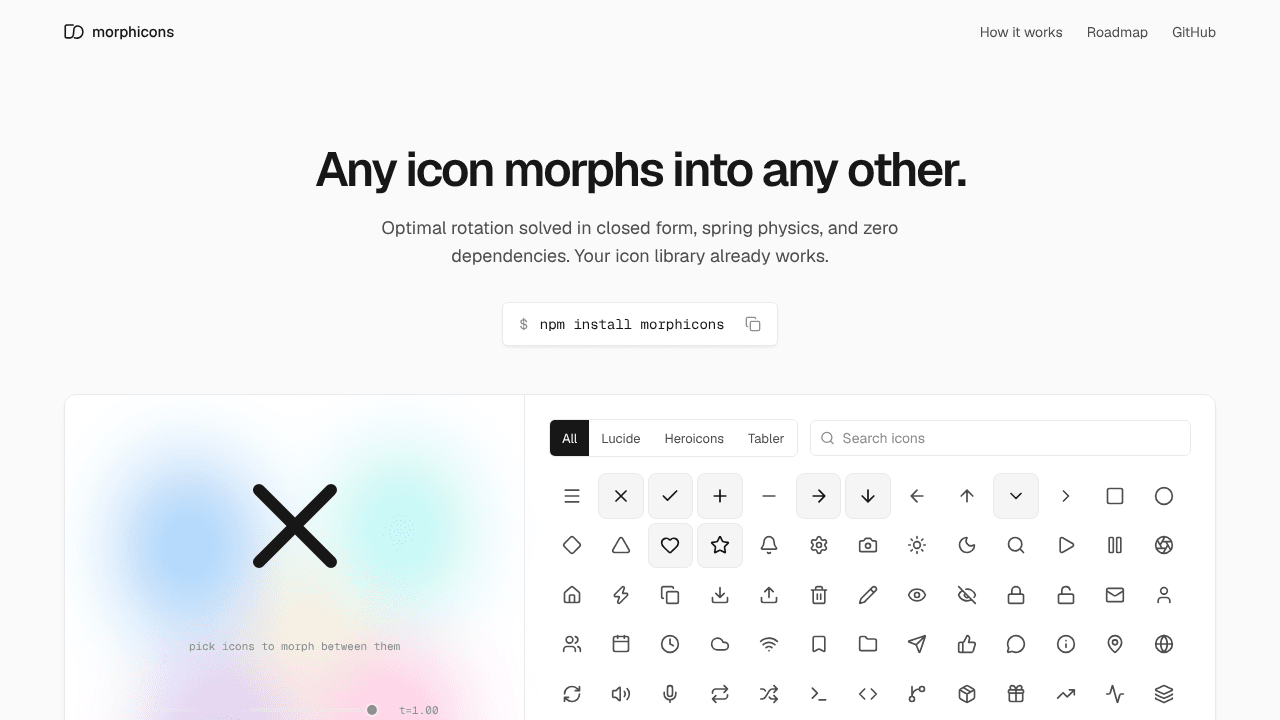 morphicons website screenshot