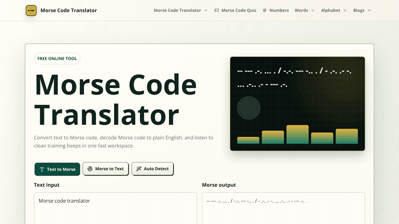 Morse Code Translator website screenshot