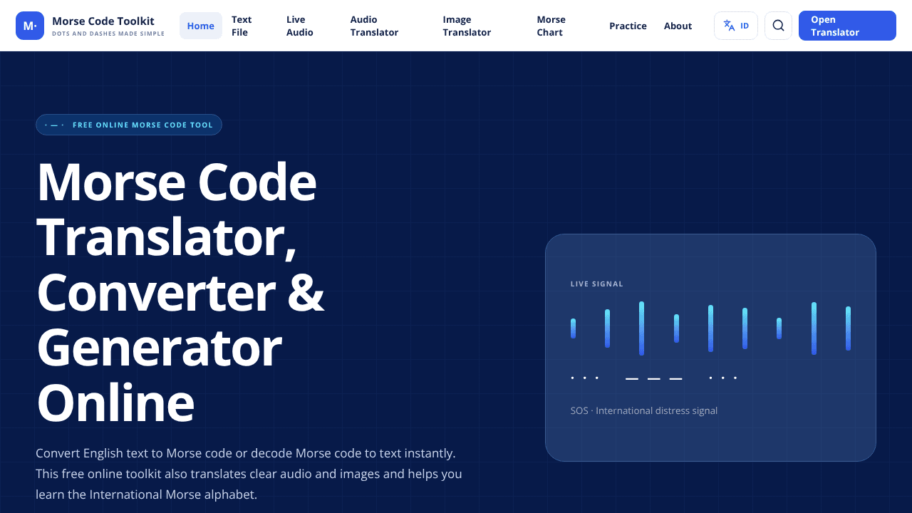 MorseClue website screenshot