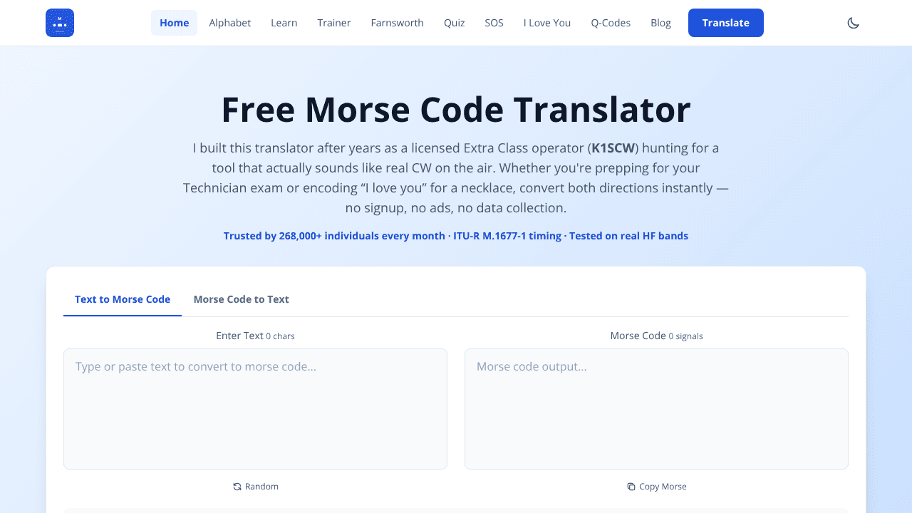 MorseCoder website screenshot