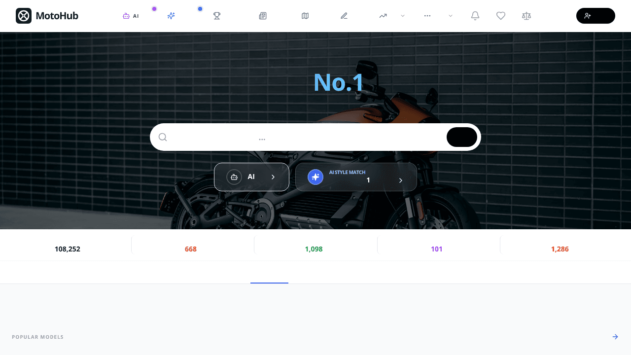 MotoHub website screenshot