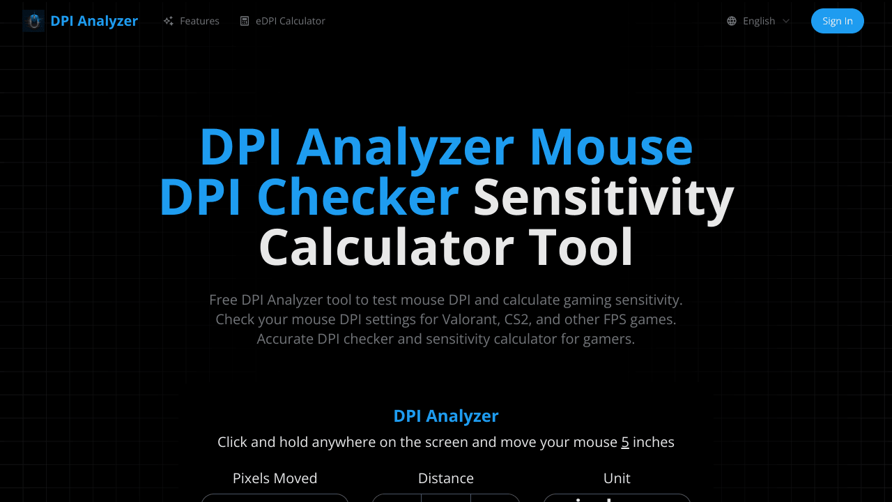 Mouse  DPI Analyzer Tool