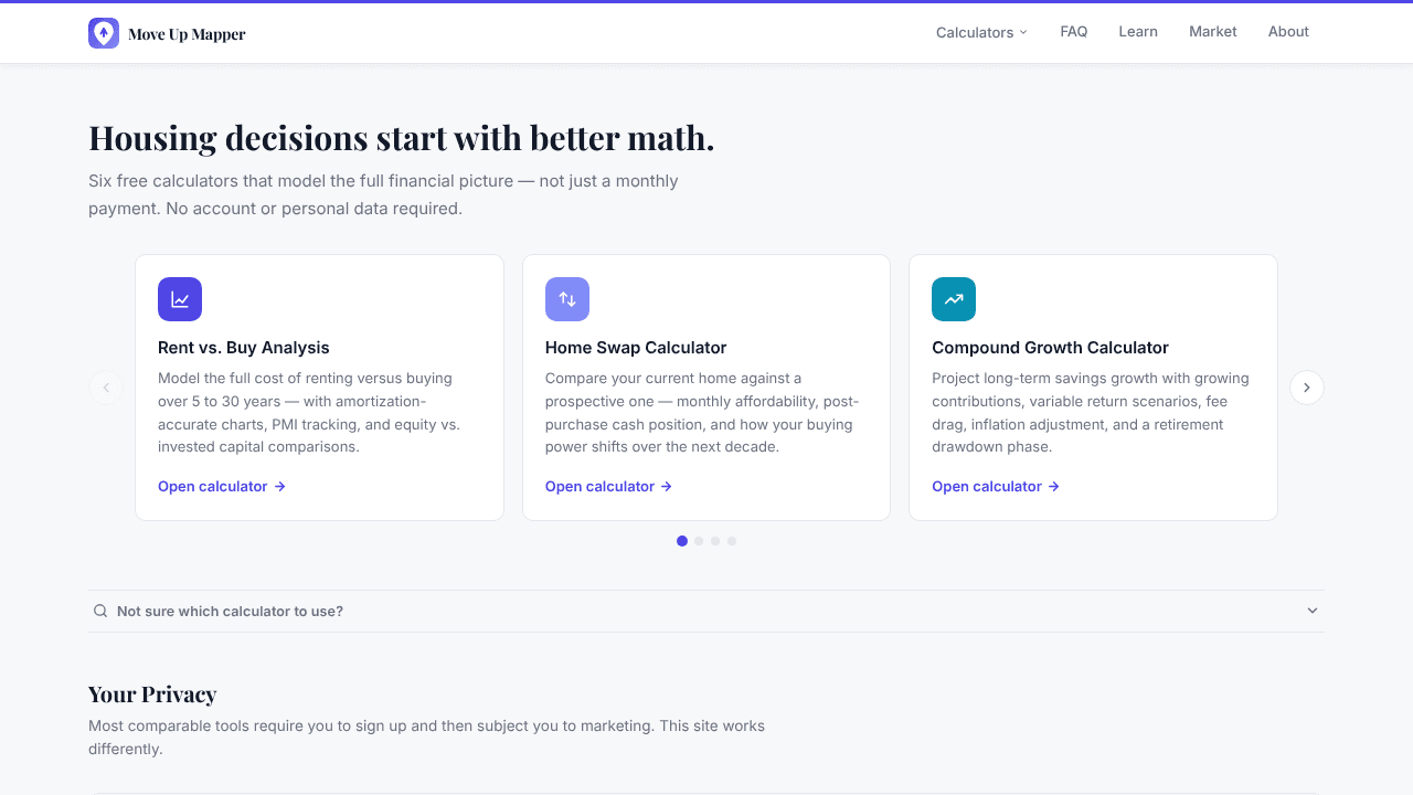 Move Up Mapper website screenshot