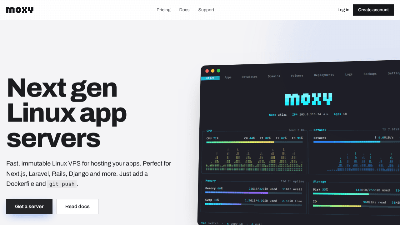 Moxy website screenshot
