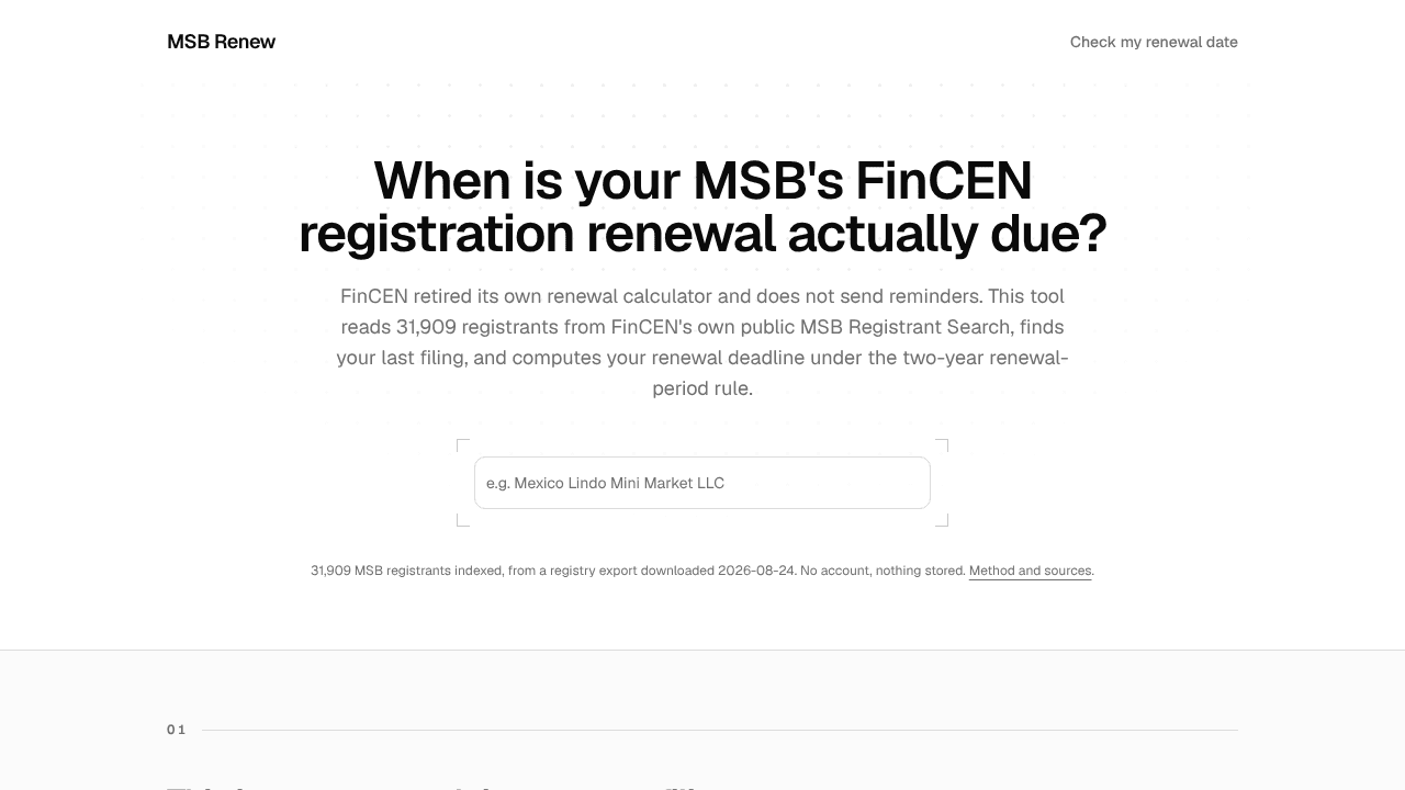 MSB Renew website screenshot