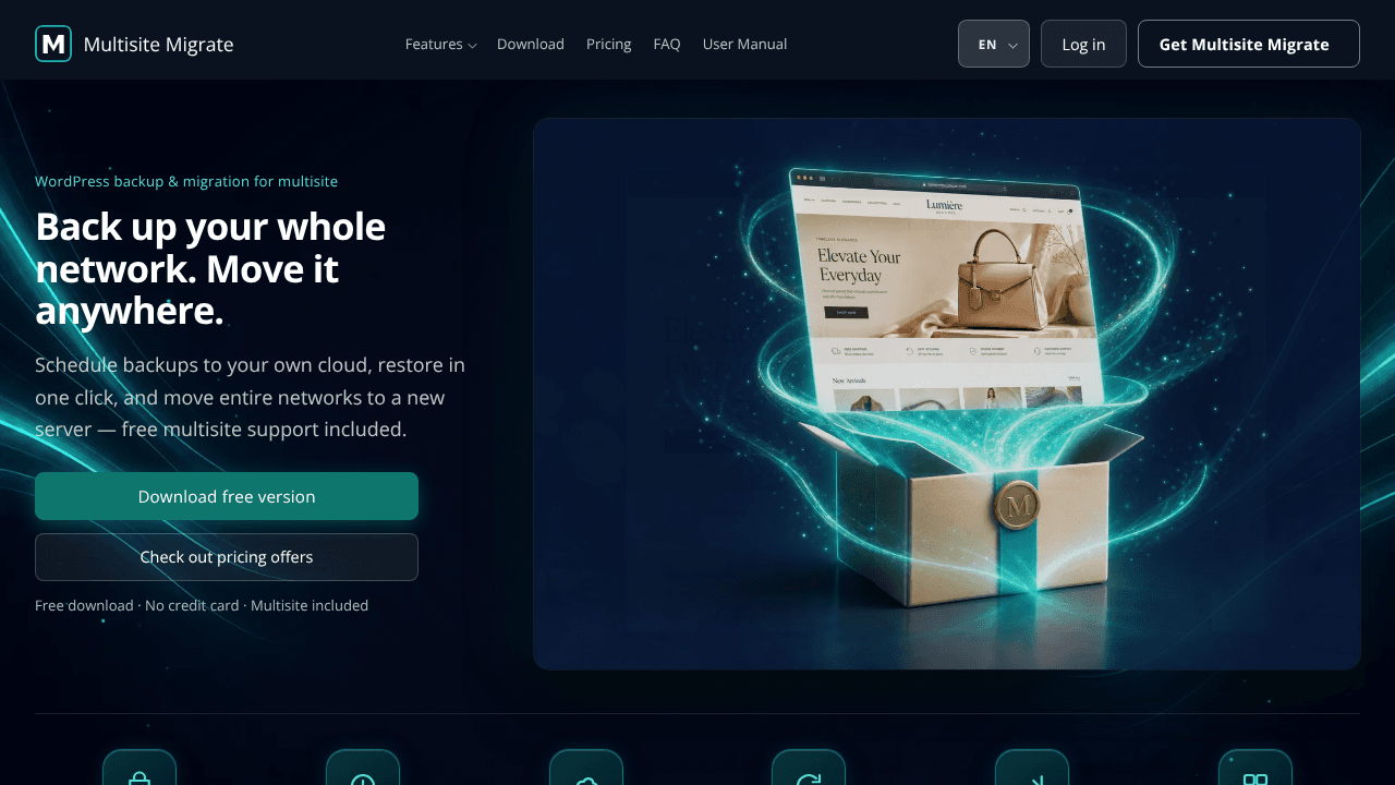 Multisite Migrate website screenshot