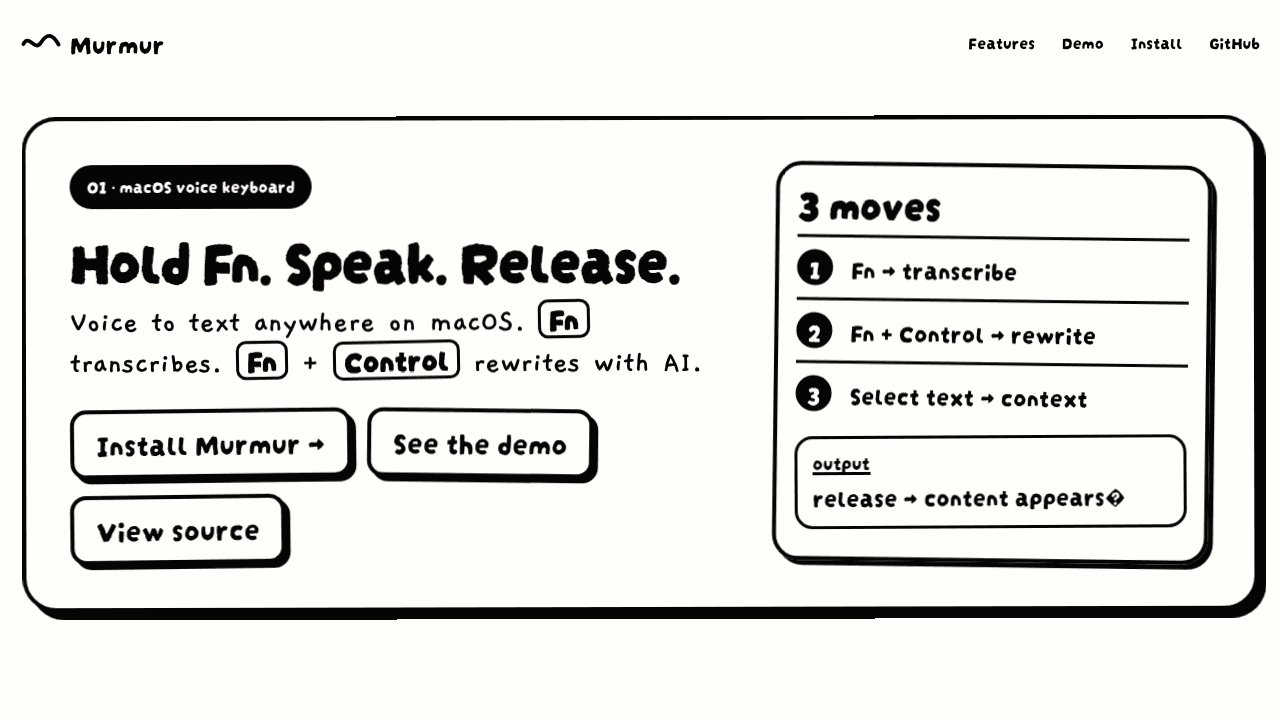 Murmur website screenshot
