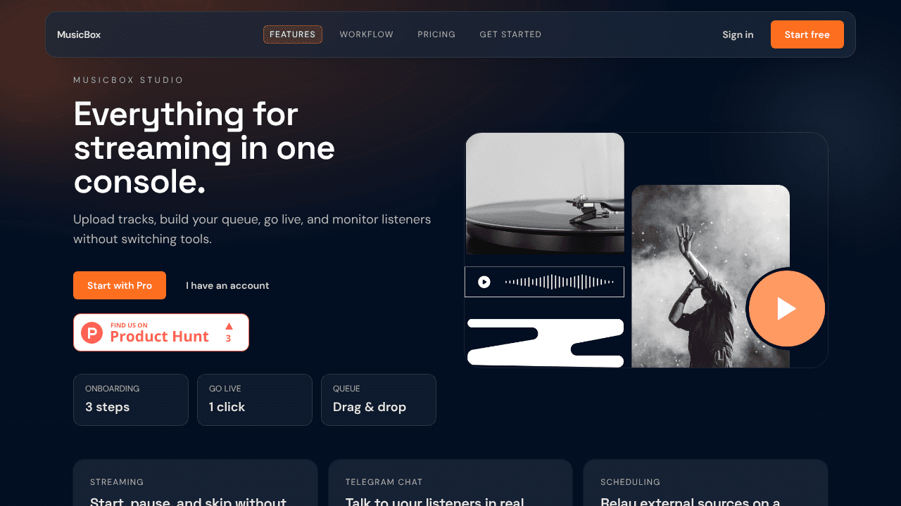 MusicBox website screenshot