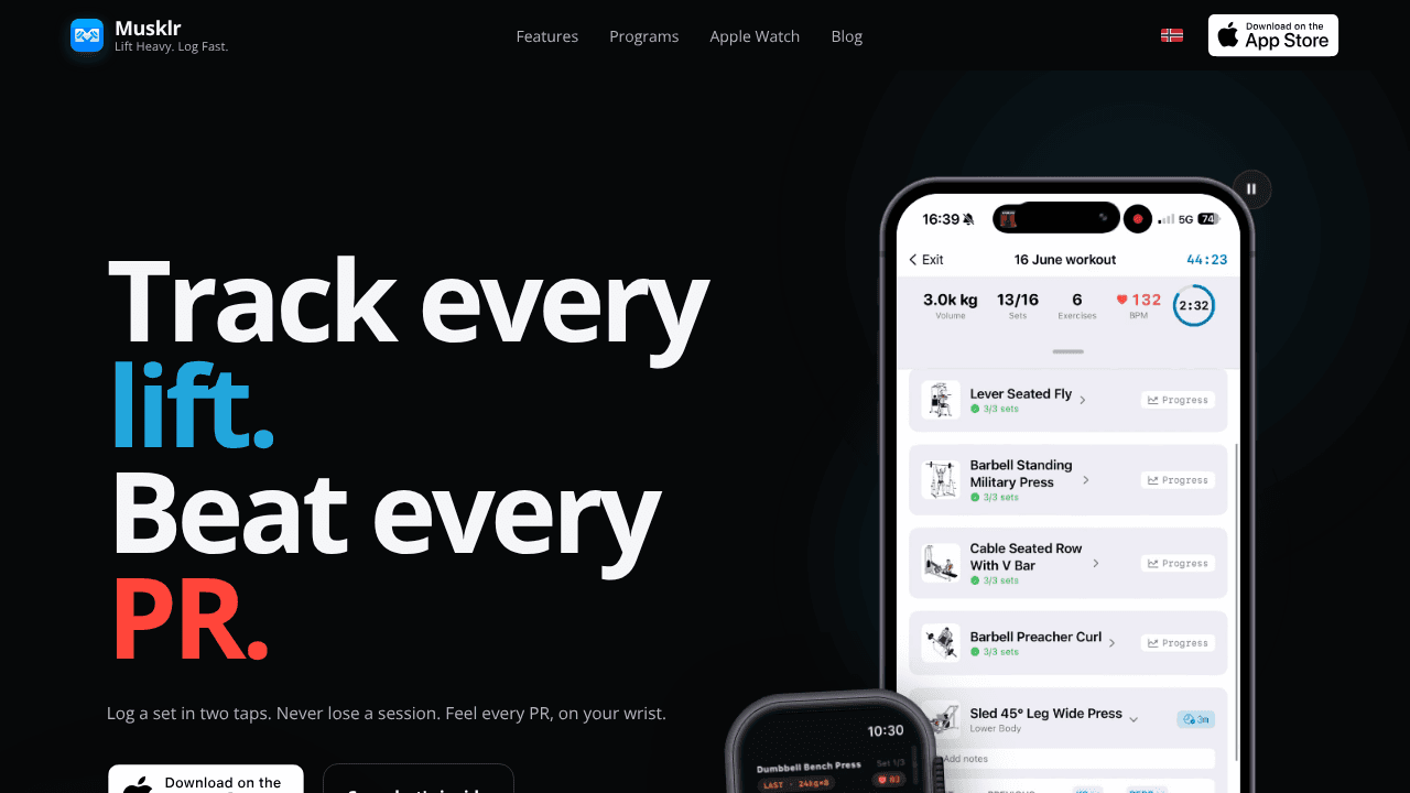 Musklr website screenshot