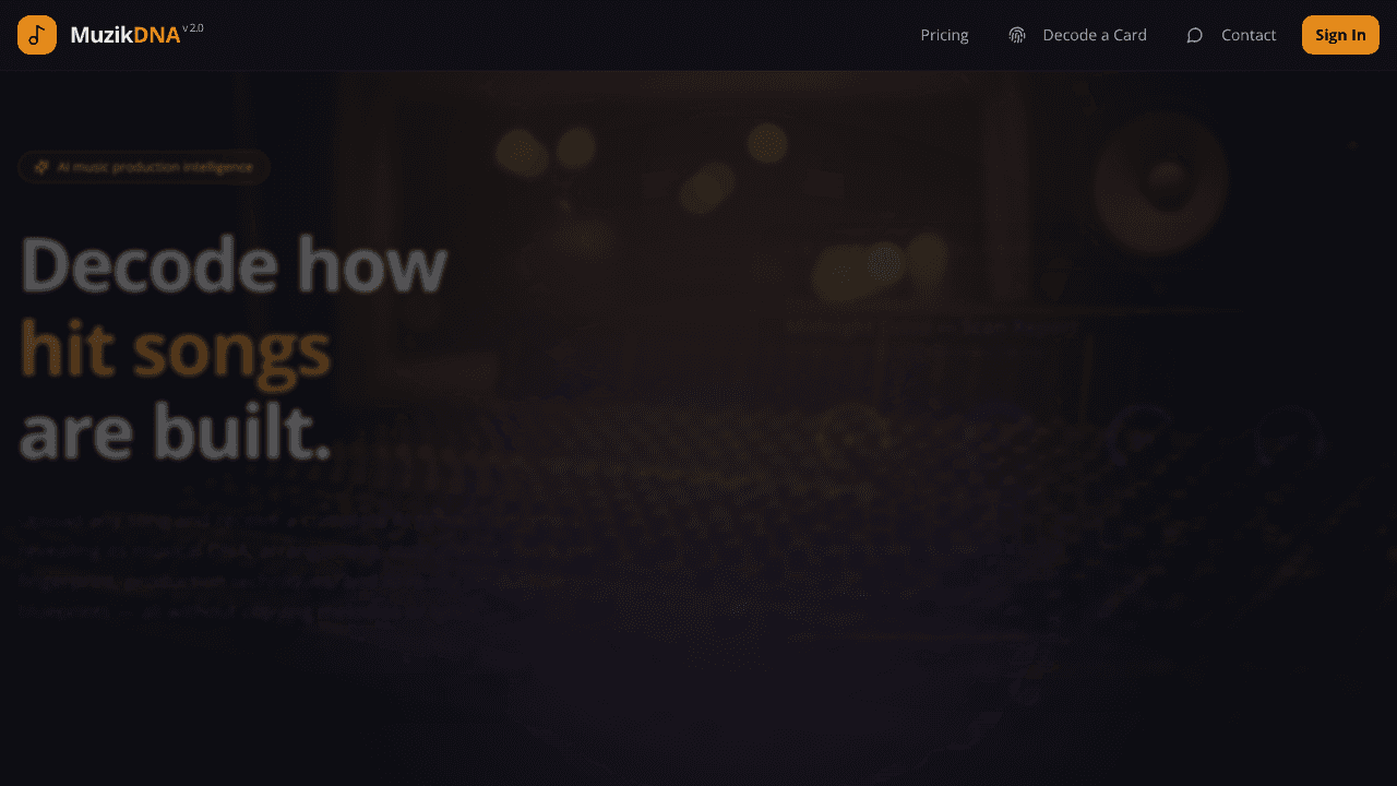 MuzikDNA website screenshot