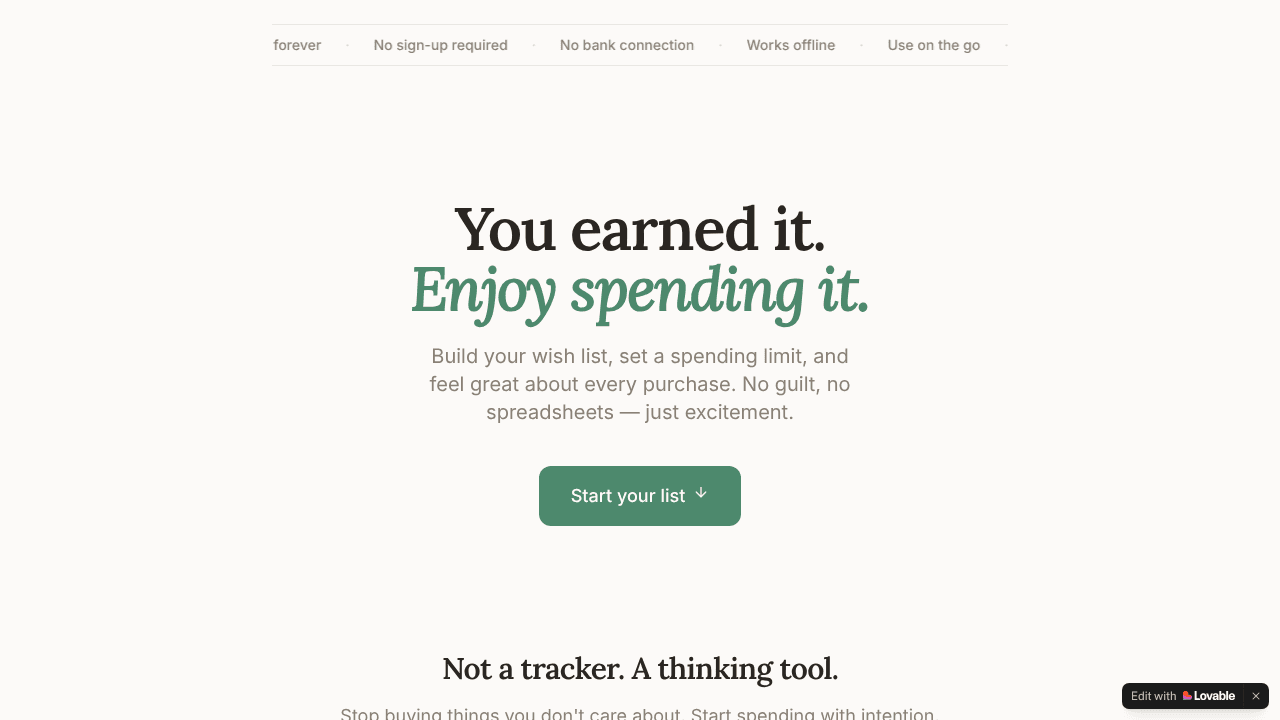 My Month  website screenshot
