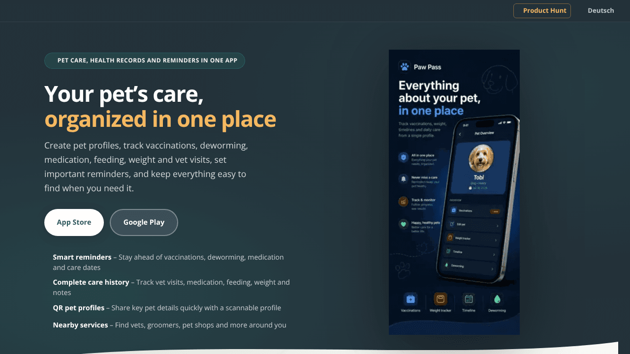 My Paw Pass website screenshot