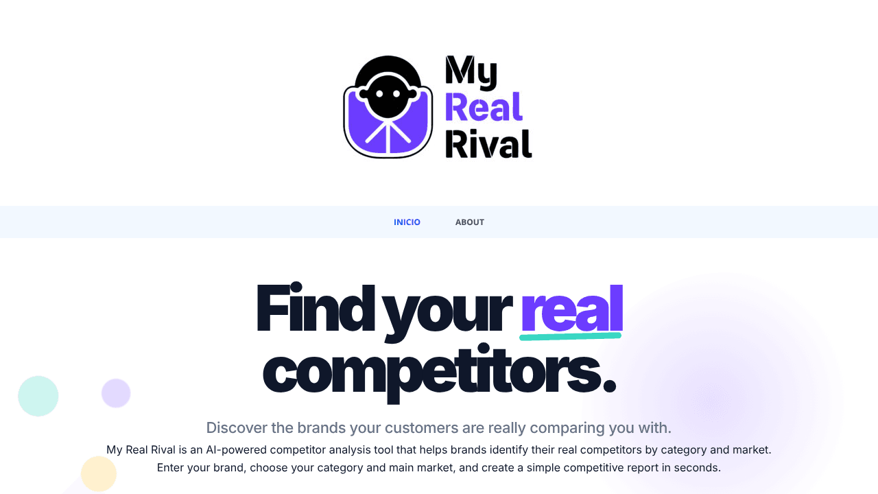 My Real Rival website screenshot