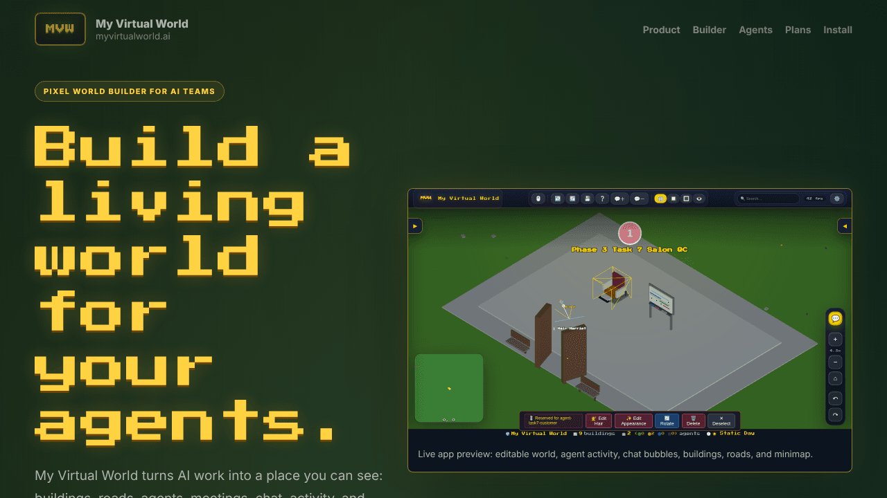 My Virtual World website screenshot