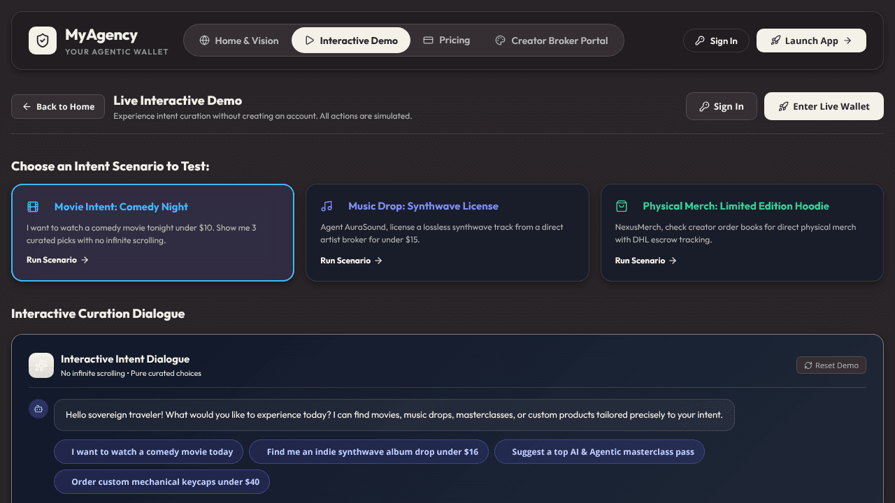 MyAgency website screenshot