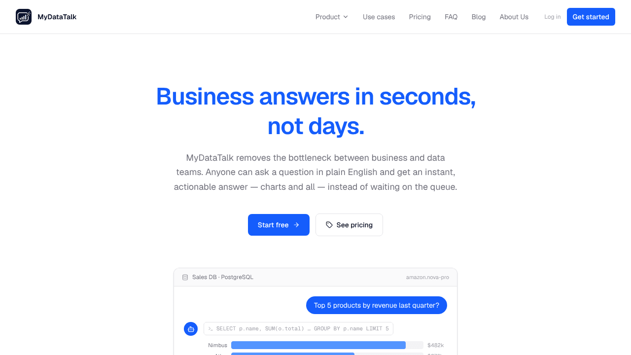 MyDataTalk website screenshot