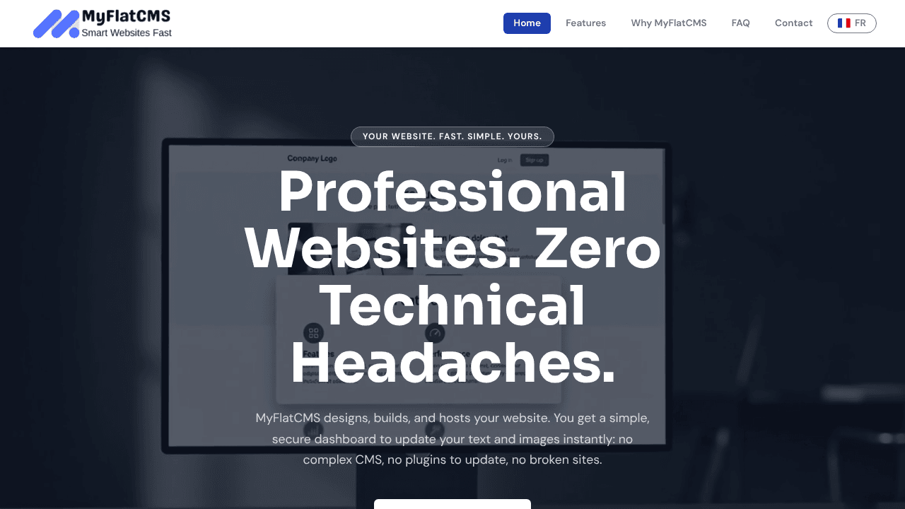 MyFlatCMS website screenshot