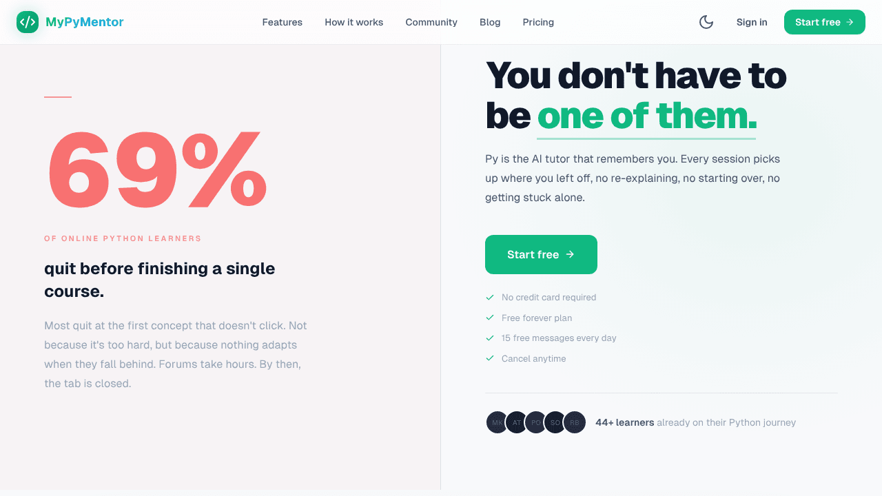 MyPyMentor website screenshot