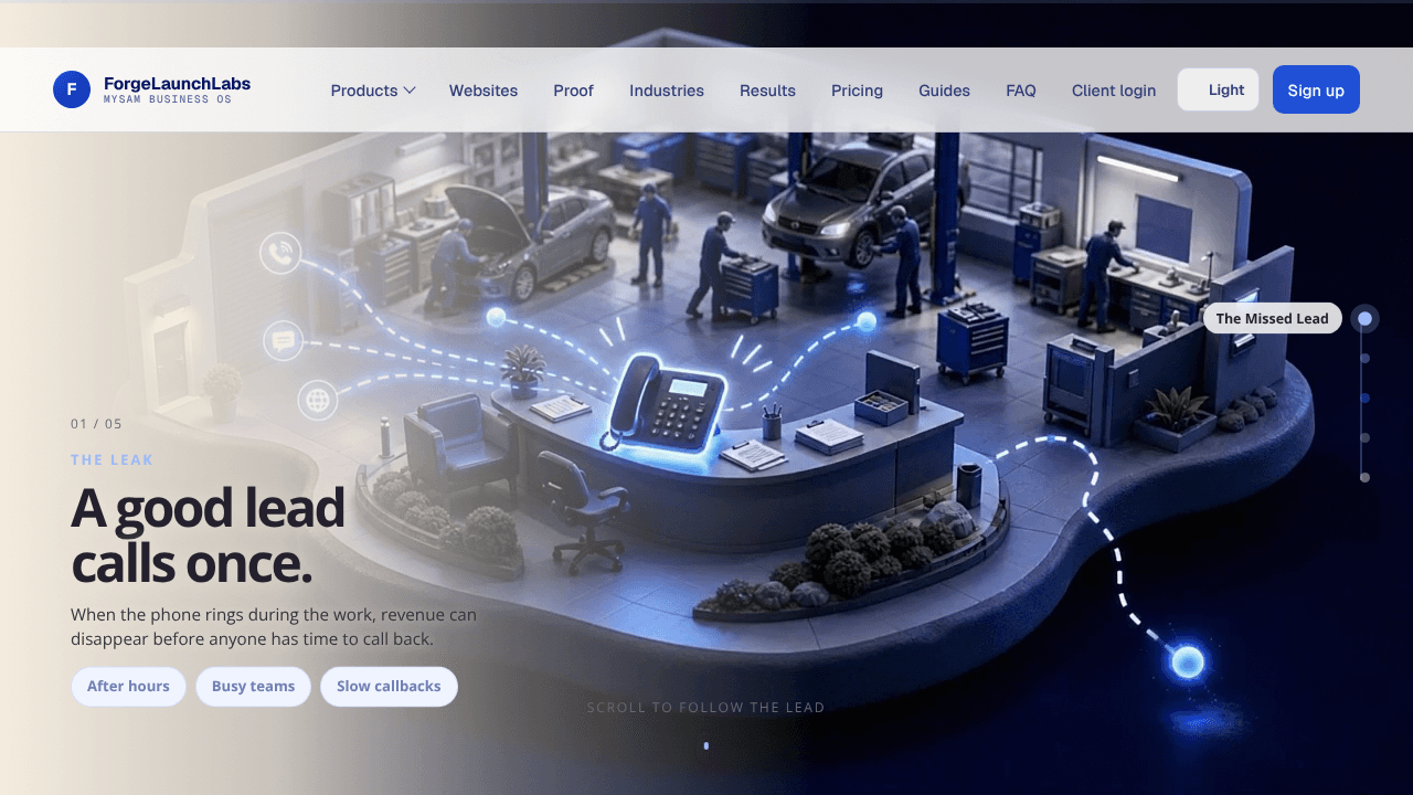 MySam Business OS website screenshot
