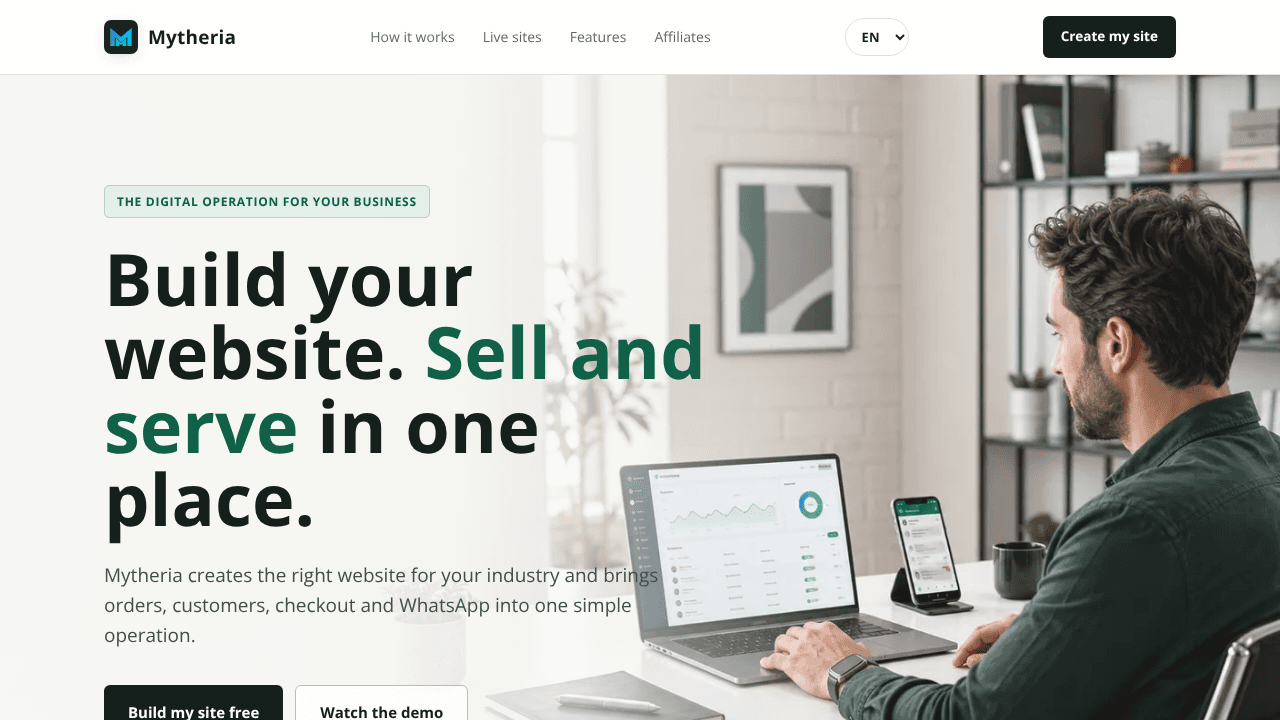 Mytheria website screenshot