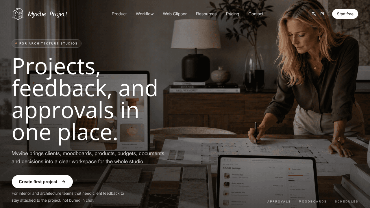 Myvibe Project website screenshot