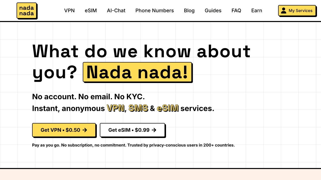 nadanada website screenshot