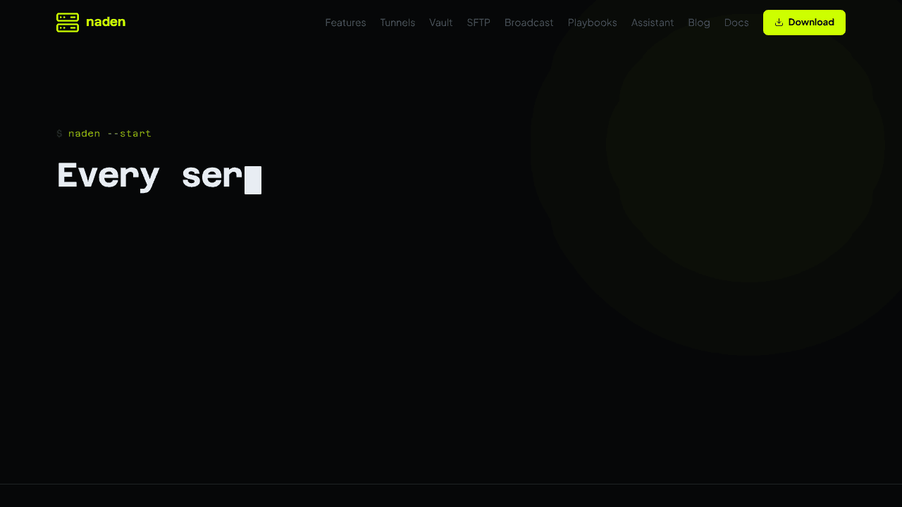 naden website screenshot