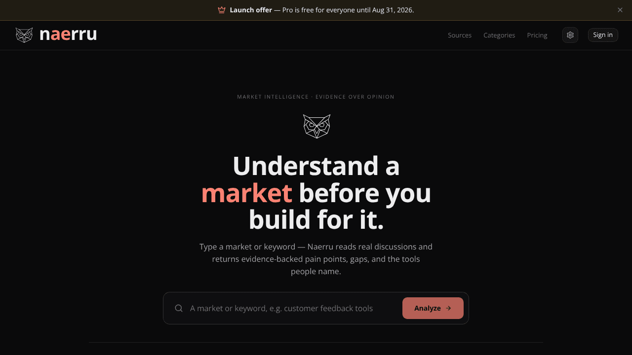 Naerru website screenshot