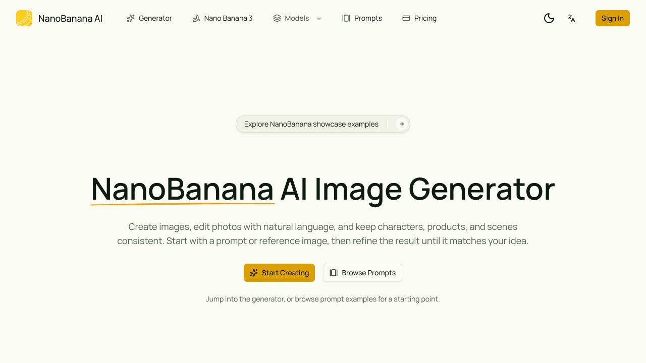 NanoBanana 3 website screenshot