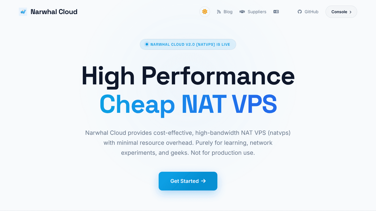 Narwhal Cloud website screenshot
