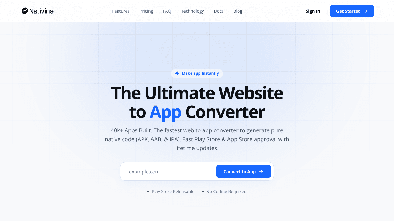 Nativine website screenshot