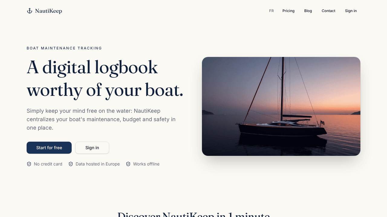 NautiKeep website screenshot