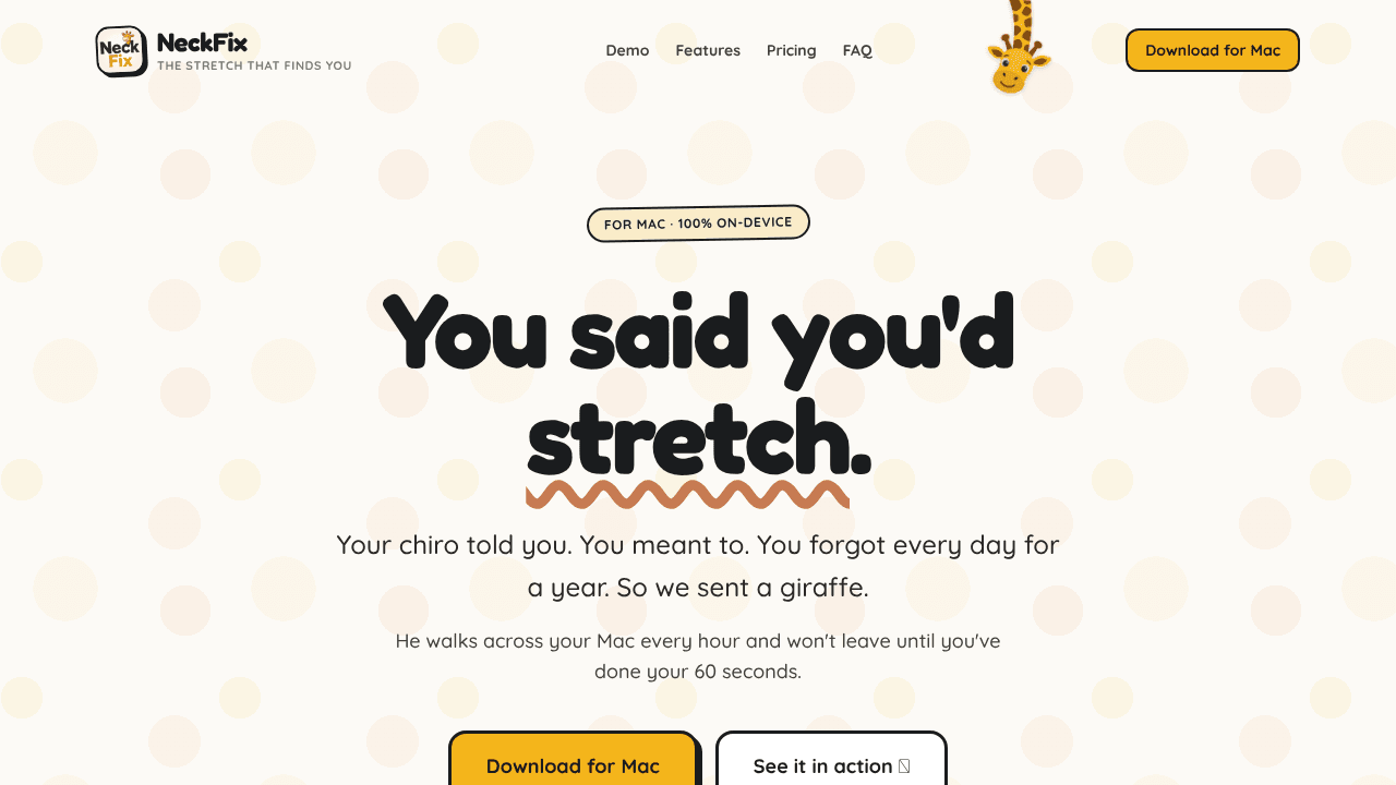 NeckFix website screenshot