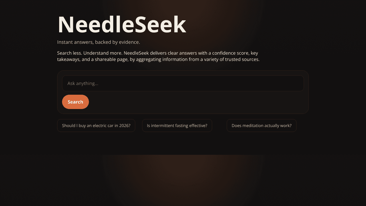 NeedleSeek website screenshot