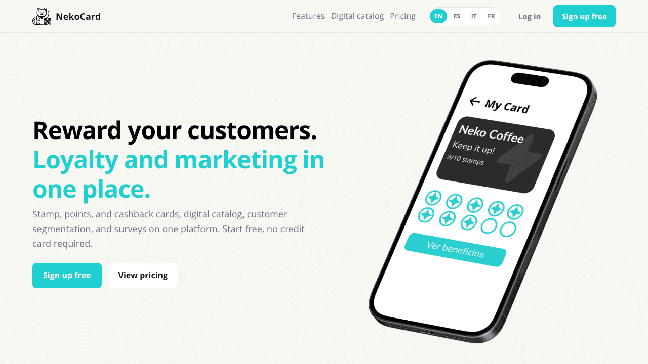 NekoCard website screenshot