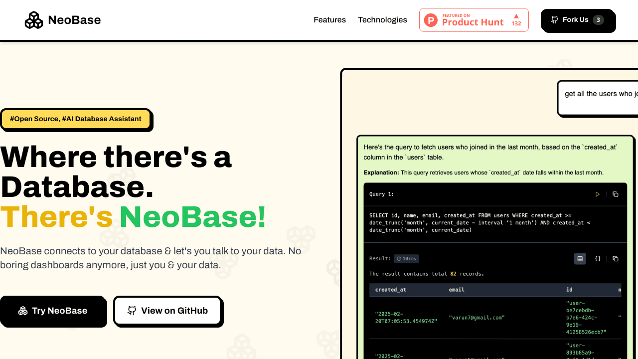 NeoBase - AI Copilot for Database