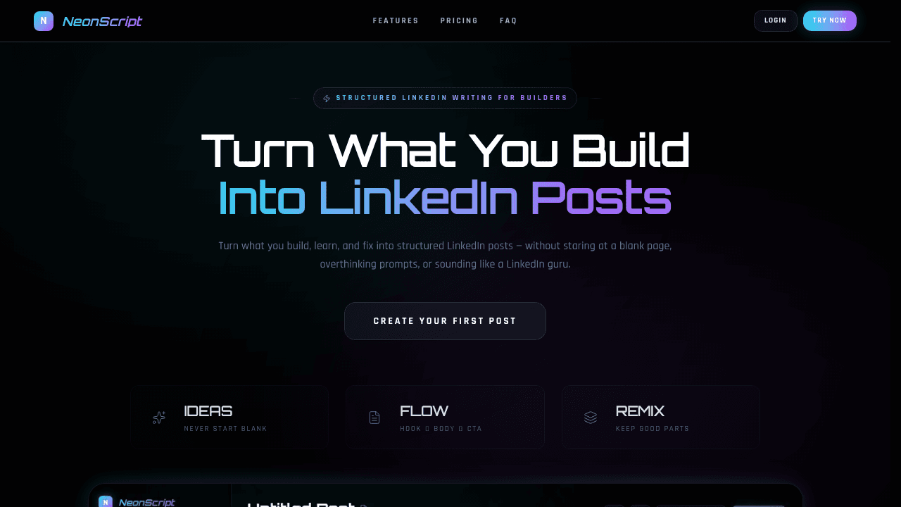 NeonScript website screenshot