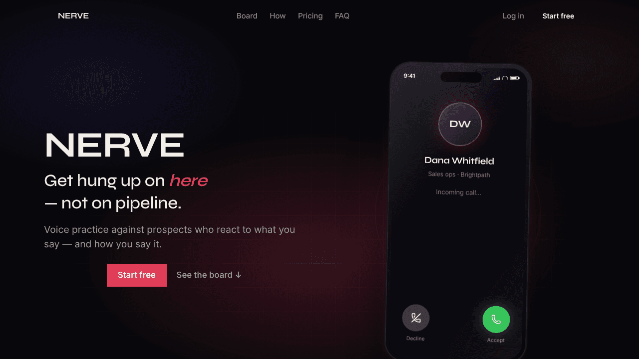 NERVE website screenshot