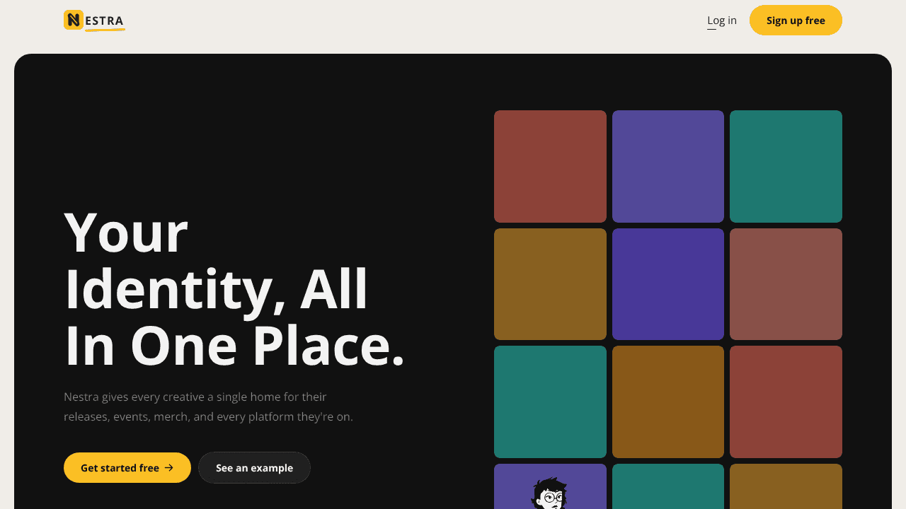 Nestra website screenshot