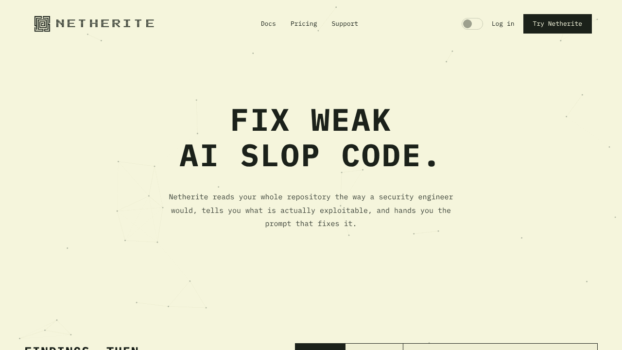 Netherite website screenshot