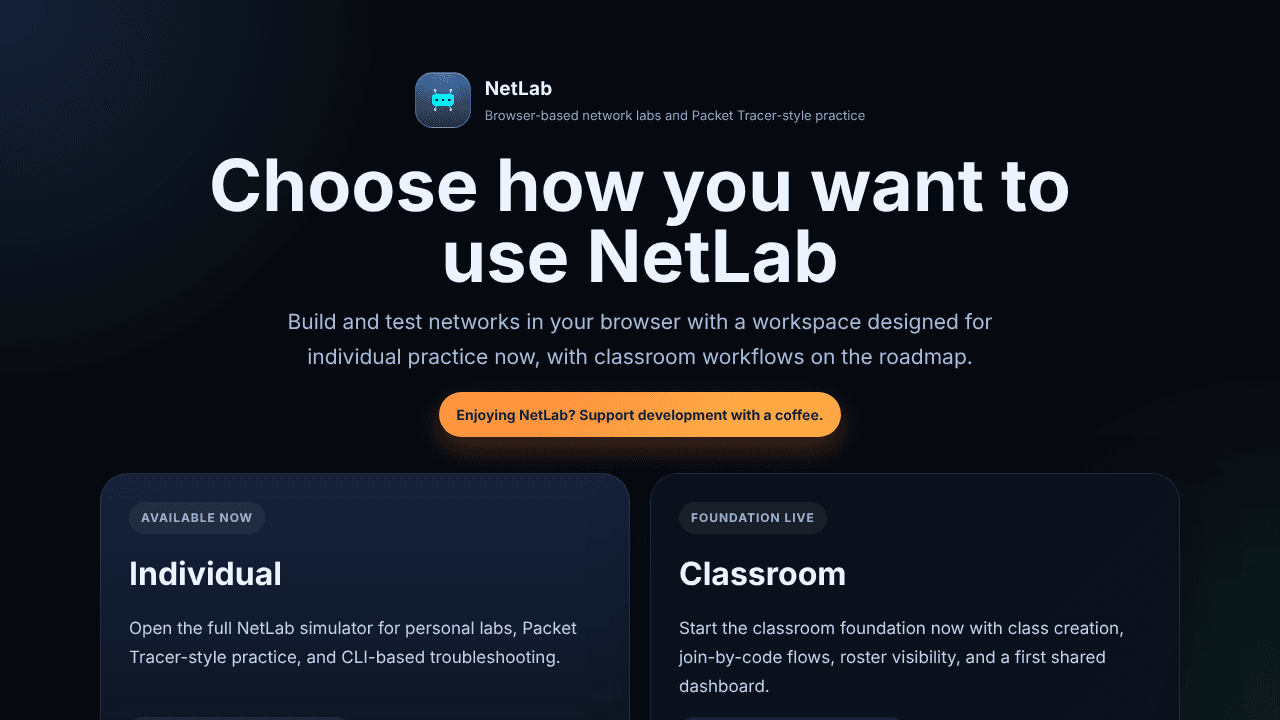 NetLab website screenshot