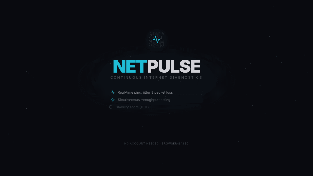 NetPulse – Internet Diagnostics Tool website screenshot
