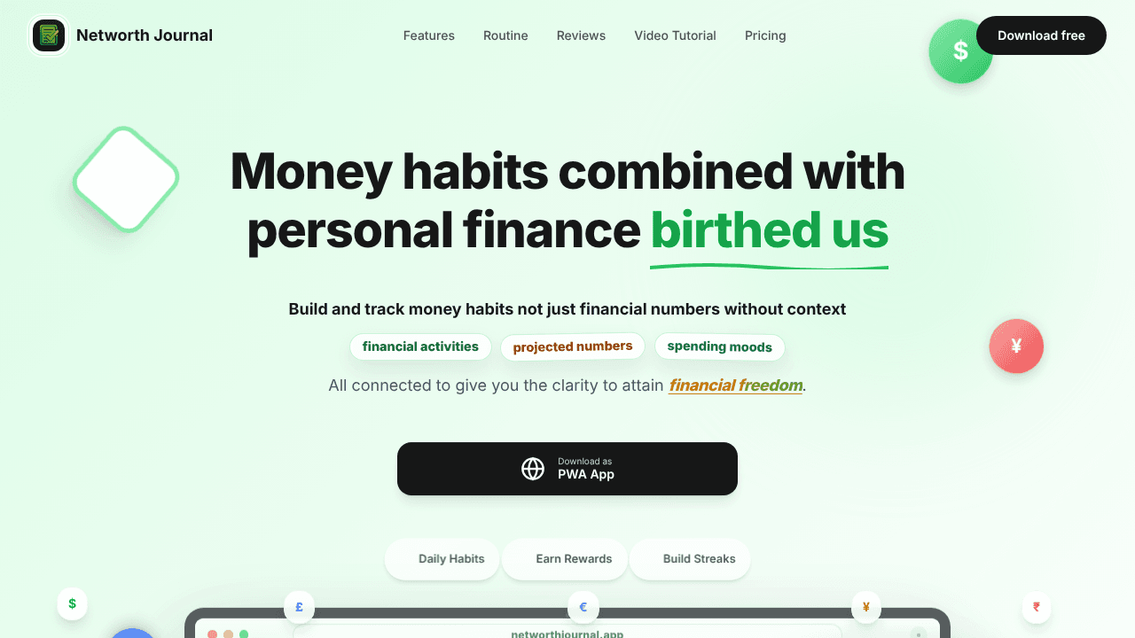 Networth Journal website screenshot