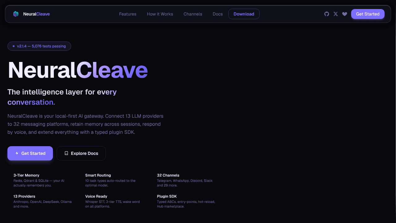 NeuralCleave website screenshot