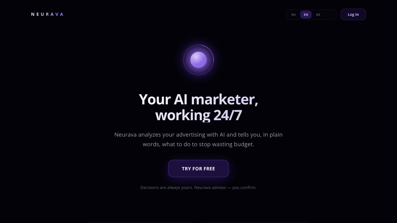 NEURAVA  website screenshot