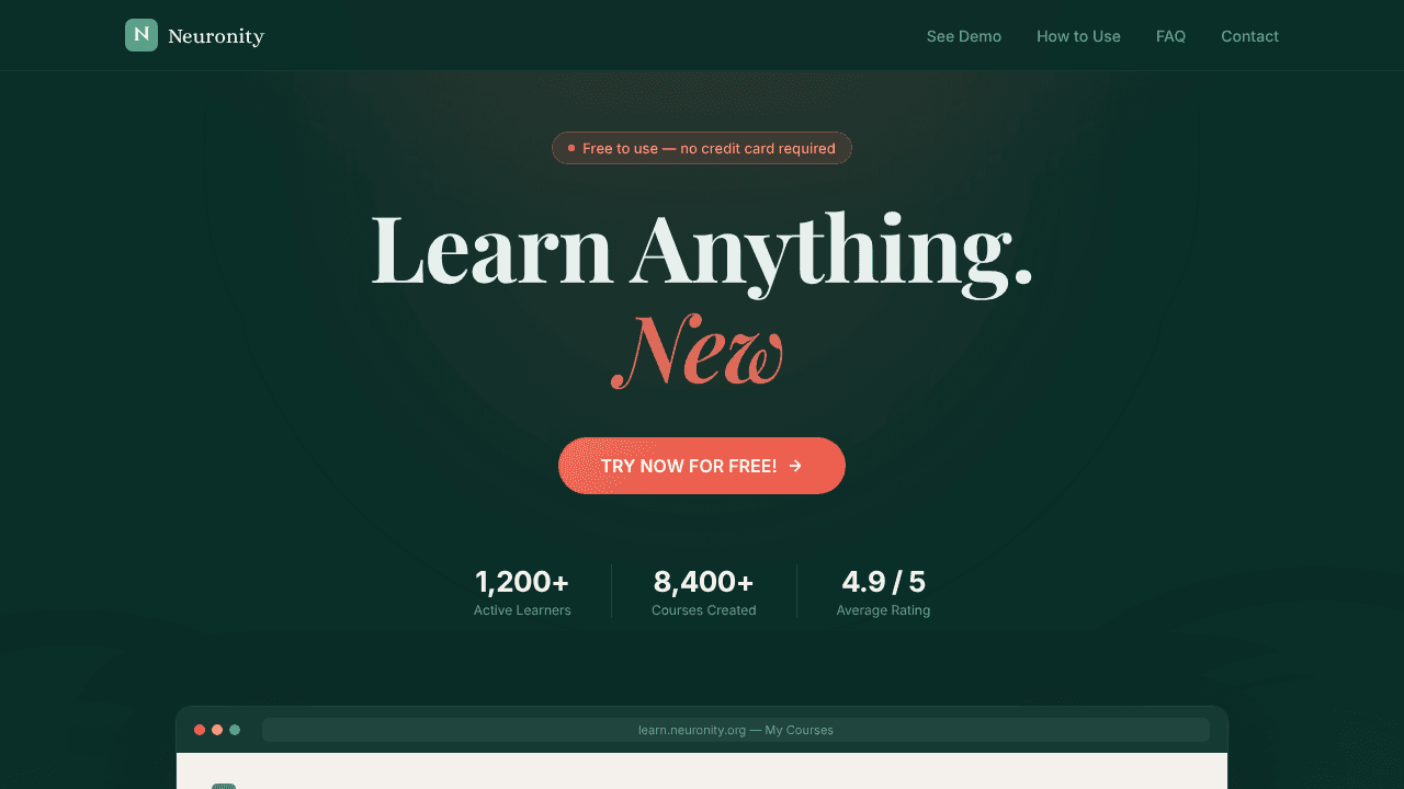 Neuronity website screenshot