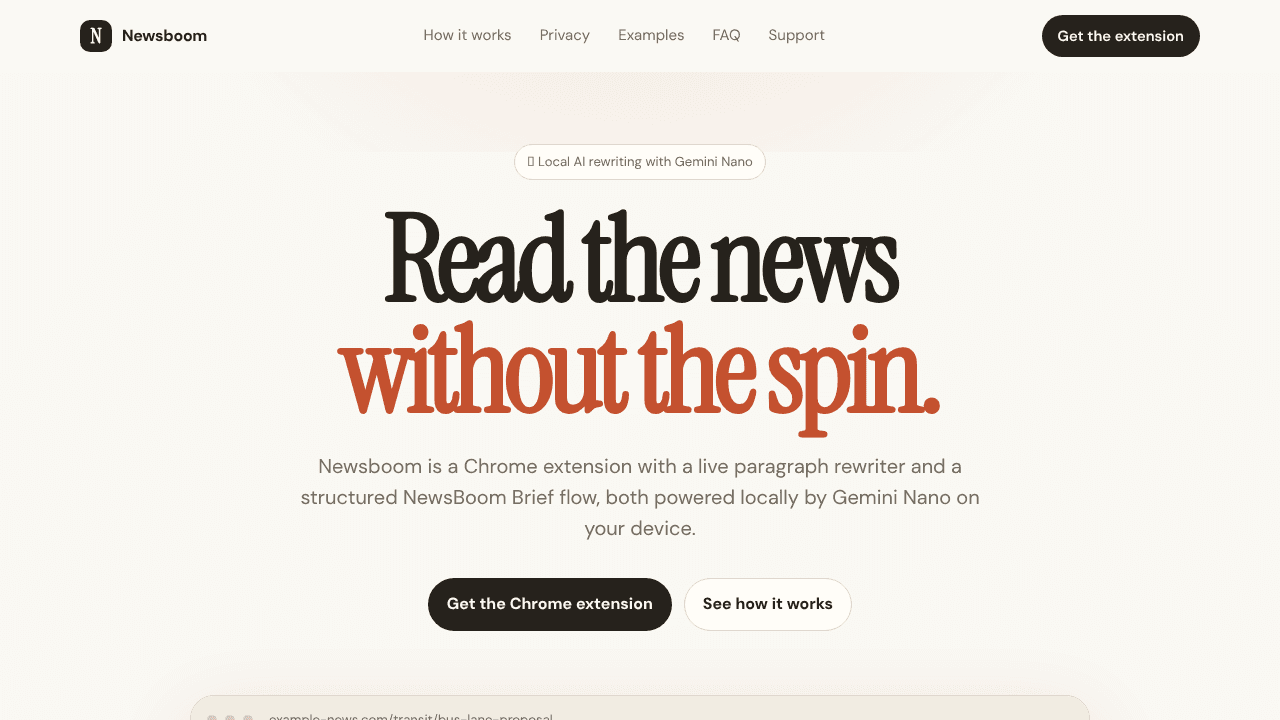 Newsboom website screenshot